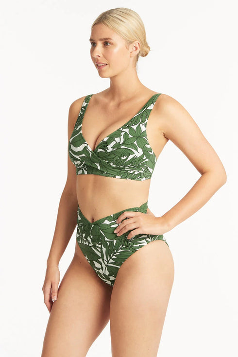 Sea Level Retreat Cross Front Bra Top